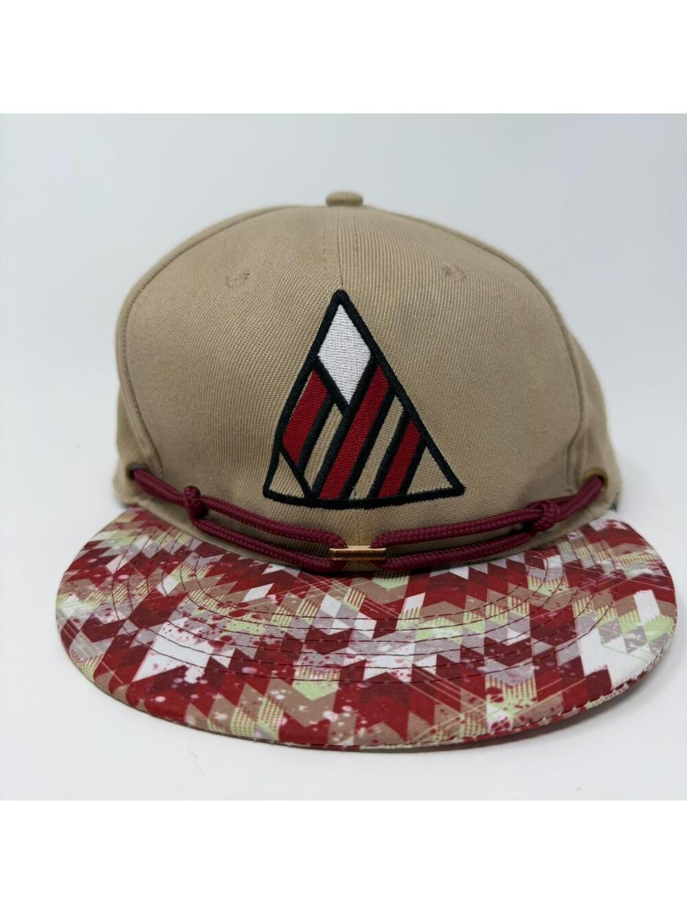 Findlay SnapBack Hat Year 5 Brown Red Pattern Geometric Rope Accent